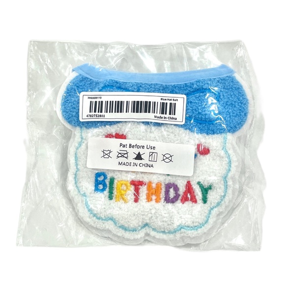Pet Birthday Hat and Bib Set Blue/White for Small-Medium Dogs Cats NWT - Picture 5 of 9
